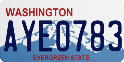 WA license plate AYE0783