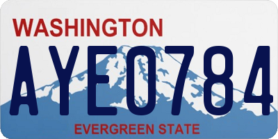 WA license plate AYE0784