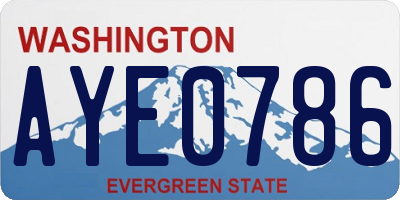 WA license plate AYE0786
