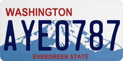 WA license plate AYE0787