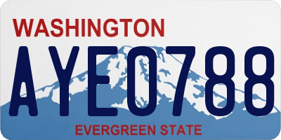 WA license plate AYE0788