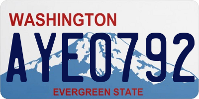 WA license plate AYE0792