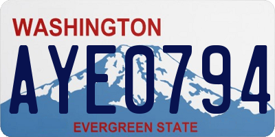 WA license plate AYE0794