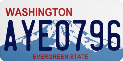 WA license plate AYE0796
