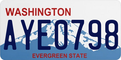 WA license plate AYE0798