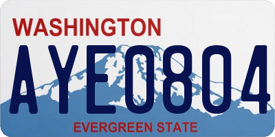 WA license plate AYE0804