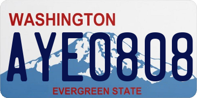 WA license plate AYE0808