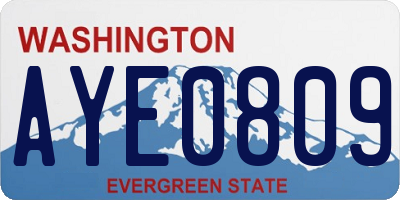 WA license plate AYE0809