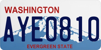 WA license plate AYE0810