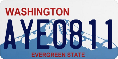 WA license plate AYE0811