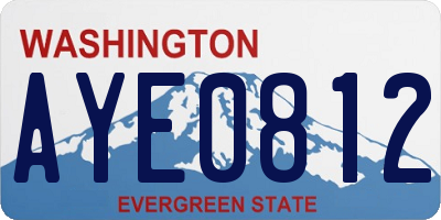 WA license plate AYE0812