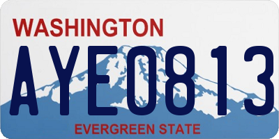 WA license plate AYE0813