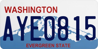 WA license plate AYE0815