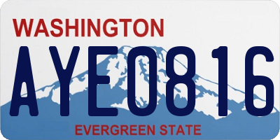 WA license plate AYE0816