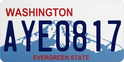 WA license plate AYE0817