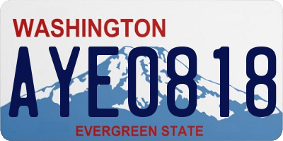 WA license plate AYE0818