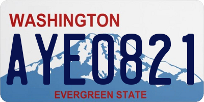 WA license plate AYE0821
