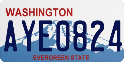 WA license plate AYE0824