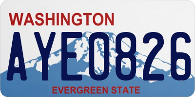 WA license plate AYE0826