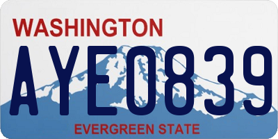 WA license plate AYE0839