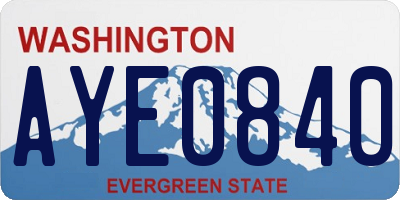 WA license plate AYE0840