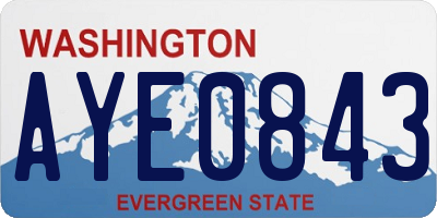 WA license plate AYE0843