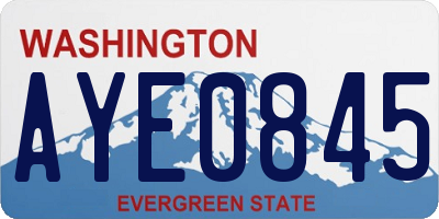 WA license plate AYE0845