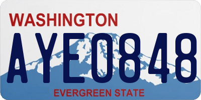 WA license plate AYE0848