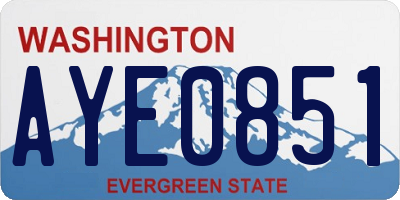 WA license plate AYE0851