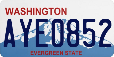 WA license plate AYE0852