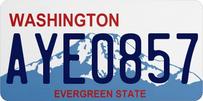 WA license plate AYE0857