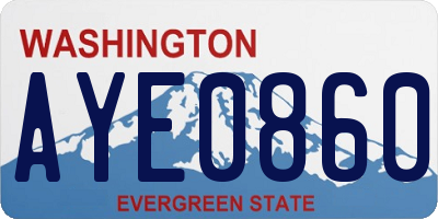 WA license plate AYE0860