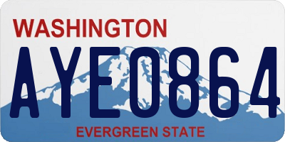 WA license plate AYE0864