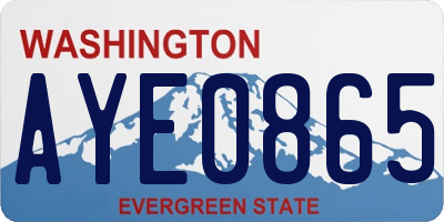 WA license plate AYE0865