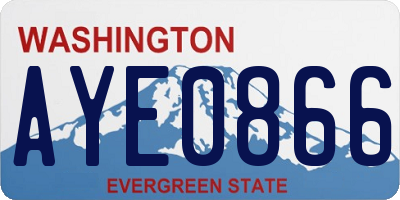 WA license plate AYE0866