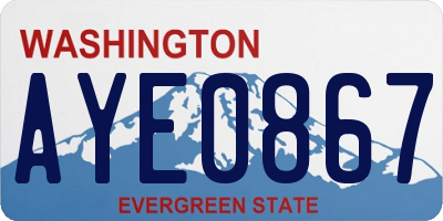 WA license plate AYE0867