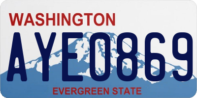 WA license plate AYE0869