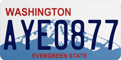 WA license plate AYE0877