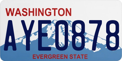 WA license plate AYE0878