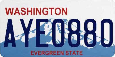 WA license plate AYE0880