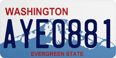 WA license plate AYE0881