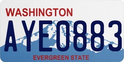 WA license plate AYE0883