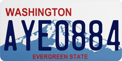 WA license plate AYE0884