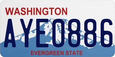 WA license plate AYE0886