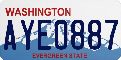 WA license plate AYE0887