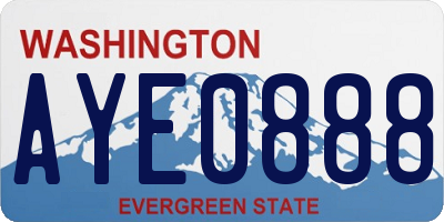 WA license plate AYE0888