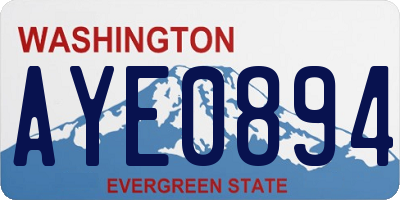 WA license plate AYE0894