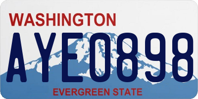 WA license plate AYE0898