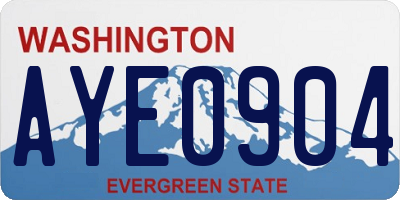 WA license plate AYE0904