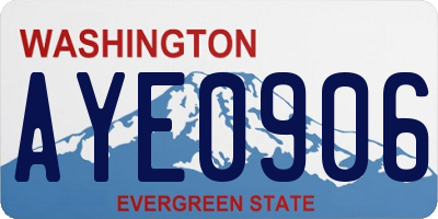 WA license plate AYE0906